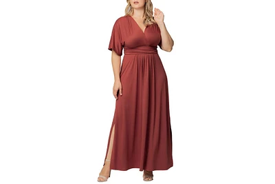 Kiyonna Women's Plus Size Vienna Kimono Sleeve Long Maxi Dress
