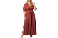 Kiyonna Women's Plus Size Vienna Kimono Sleeve Long Maxi Dress