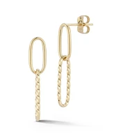 Rachel Zoe Fine Jewelry 14K Gold Twist Link Dangle Drop Earrings