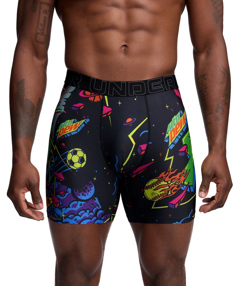 Under Armour Men's Performance Tech Mesh Graphic 6" Boxer Briefs