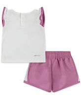 Nike Baby Dri-fit Flow-ral Tempo Ruffled Tank & Shorts, 2 Piece Set
