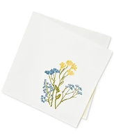 Lenox Wildflowers Border Embroidered 19" x 19" Napkin, Set of 4