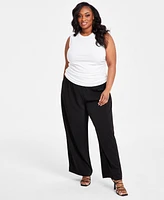 Nina Parker Plus Size Ruched Sleeveless Top