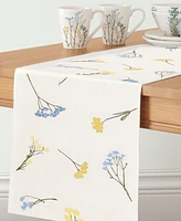 Lenox Wildflowers All-Over Embroidered Runner, 14" x 90"