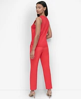 Dkny Women's Mixed-Media Ribbed Sweater Vest
