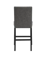 The Pop Home Bar Stools Set of 2, Nailhead Trim, Transitional Style with Upholstered Seat-The