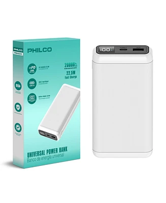 Philco Power Bank 20000mAh, Pd 22.5W Fast Charger, Portable External Battery Pack with Usb-c & Usb-a Outputs