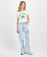 Celebrity Pink Juniors' High Rise Wide Leg Cargo Jeans