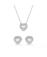 Swarovski x Ariana Grande Rhodium Plated Heart Mixed Cuts Set