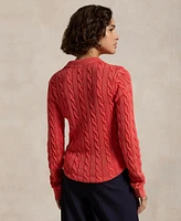 Polo Ralph Lauren Women's Cable-Knit Cotton Long-Sleeve Shirt Sweater