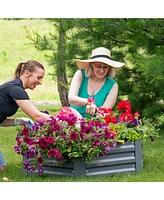 Sunnydaze Decor Galvanized Steel Hexagon Raised Garden Bed - For Vegetables and Plants 39.6 Gal Soil Capacity Silver