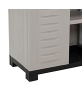 Sunnydaze Decor Freestanding Storage Cabinet with Doors and Adjustable Shelf - Tool-Free Assembly - Gray - 25.5" H