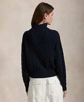 Polo Ralph Lauren Women's Cable-Knit Cotton Quarter-Zip Sweater