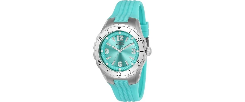 Invicta Women's 24124 Angel Quartz 3 Hand Cyan Dial Watch