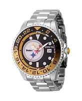 Invicta Men's 45024 Nfl Pittsburgh Steelers Automatic 3 Hand Black, Yellow Dial Watch