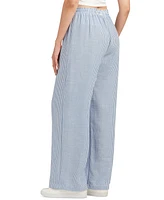 Bcx Juniors' High-Rise Stripe Wide-Leg Pull-On Pants