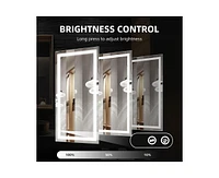 gaomon Led Bathroom Mirror 72x36 inch with Front and Backlight, Large Dimmable Wall Mirrors with Anti-Fog, Shatter-Proof, Memory, 3 Colors, Double Led