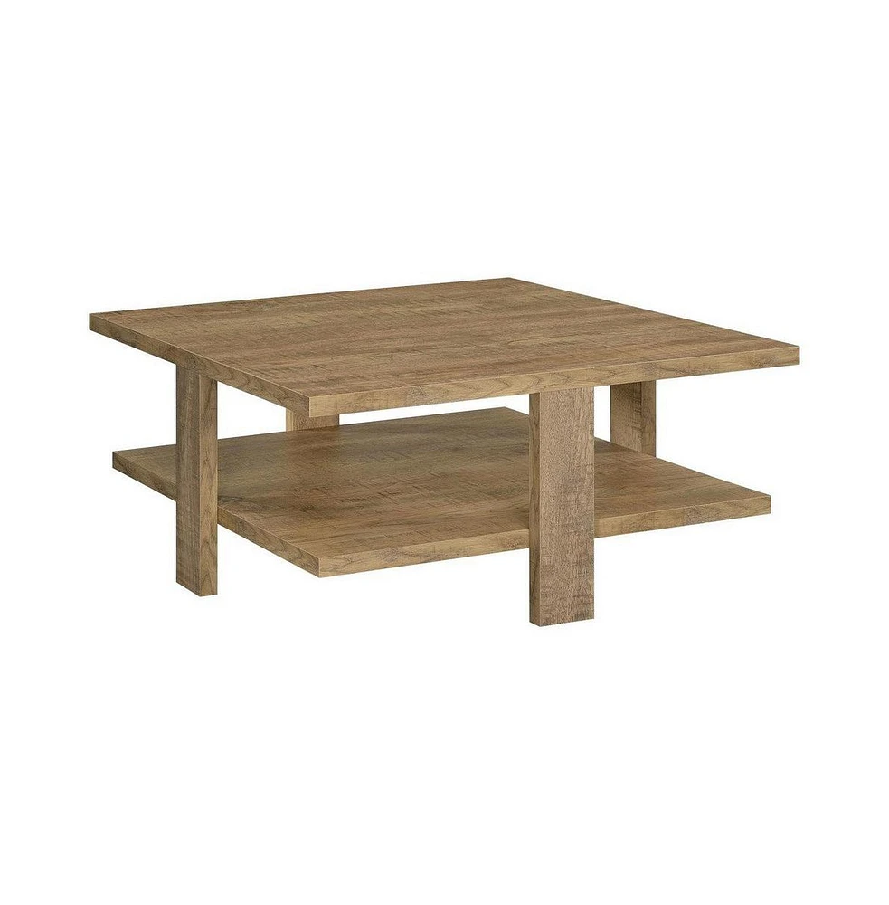 Slickblue Side Coffee Table with Lower Shelf and Engineered Wood for Stylish Storage and Display