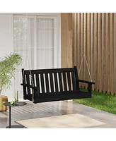 WestinTrends Outdoor Patio Hdpe Hanging Front Porch Swing Bench