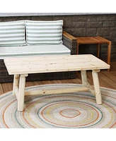 Unfinished Rustic Wooden Coffee Table - Indoor Home or Cabin - 41-Inch