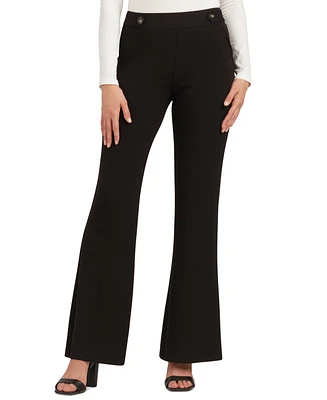 Bcx Juniors' Wide-Leg High-Rise Tab-Waist Pants