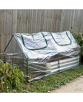 Mini Cloche Greenhouse with Zipper Doors - Portable Greenhouse with 2 Zippered Doors - Iron Tube Frame with Pvc Plastic Cover