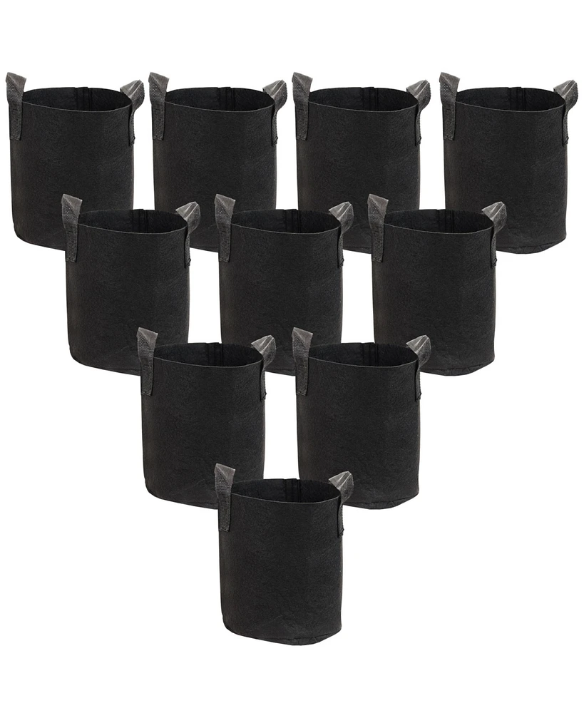 Garden Grow Bag with Handles Nonwoven Polypropylene Fabric, Black