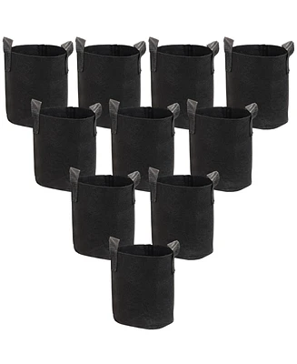Garden Grow Bag with Handles Nonwoven Polypropylene Fabric, Black