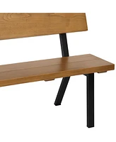 3-Person Heavy-Duty Solid Wood Patio Bench - For Indoor or Outdoor Use - 600 lb Weight Capacity