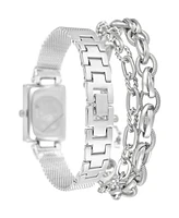 Jessica Carlyle Women's Silver Tone Metal Alloy Analog Watch, 23mm