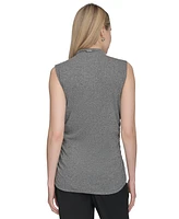 Calvin Klein Women's Sleeveless Metallic Mock-Neck Top