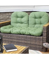 300D Olefin Tufted 3-Piece Outdoor Settee Cushion Set with Polyester Fill - Gray