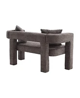 The Pop Home Modern Chenille Loveseat Bench, Comfy Upholstered 2-Seater Sofa for Living Room, Bedroom, & Leisure Areas-The