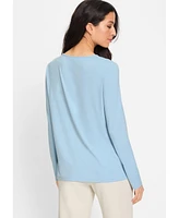 Olsen Women's Mixed Media Sequin Trim T-Shirt