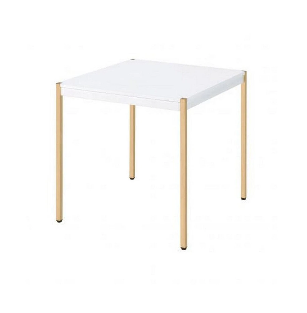 Slickblue End Table with Metal Tube Legs Modern and Durable Accent for Living Room or Bedroom