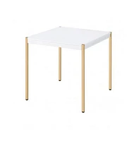 Slickblue End Table with Metal Tube Legs Modern and Durable Accent for Living Room or Bedroom