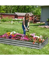 Sunnydaze Decor x ft Galvanized Steel Rectangular Raised Garden Bed - For Flowers, Plants