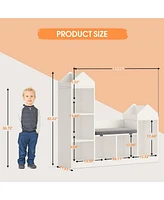 gaomon Children Bookcase with Reading Nook 6-Cubby Toy Storage Organizer