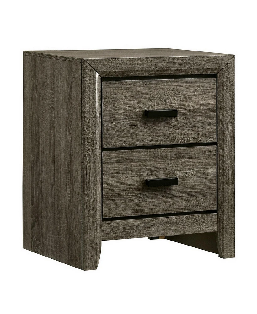 Slickblue 2-Drawer Wooden Nightstand with Finger Pulls for Sleek and Functional Bedroom Storage