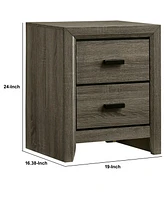 Slickblue 2-Drawer Wooden Nightstand with Finger Pulls for Sleek and Functional Bedroom Storage