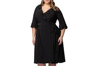 Kiyonna Plus Barcelona Midi Wrap Dress