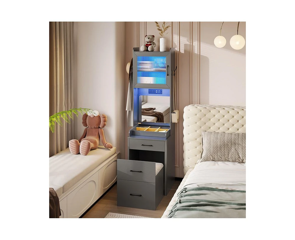 Vlsrka Vanity Makeup Desk with Mirror and Lights