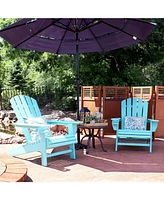 All-Weather Outdoor Adirondack Chair with Drink Holder - Heavy Duty Hdpe Weatherproof Patio Chair - Ideal for Lawn, Garden or Around the Firepit