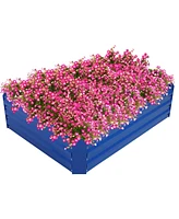 Sunnydaze Decor 4 x ft Galvanized Steel Rectangular Raised Garden Bed - For Flowers, Plants