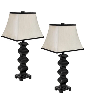 Sunnydaze Decor Stately Shapes Resin Accent Table Lamp Set of 2 - 29" H - Modern Tall Bedside Lamps - Plug-In Electric - Bulb Included