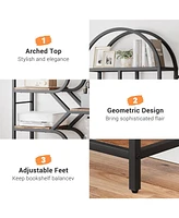 gaomon Bookshelf 6 Tier Arched Bookcase 81.7in Tall Display Racks Geometric Open Storage Shelf