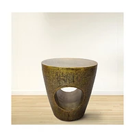 Slickblue Tapered Drum-Shaped Side Table with Unique Hollow Center for Contemporary Style