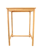 2-Person Solid Teak Wood Square Patio Bar Table - For Indoor or Outdoor Use - 31" Square x 43.5" H
