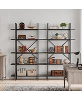 gaomon Large Book Shelf with 5 Open Bookshelves with Roman Column