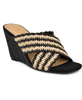 Nine West Women's Novela Woven Slip-On Wedge Sandals